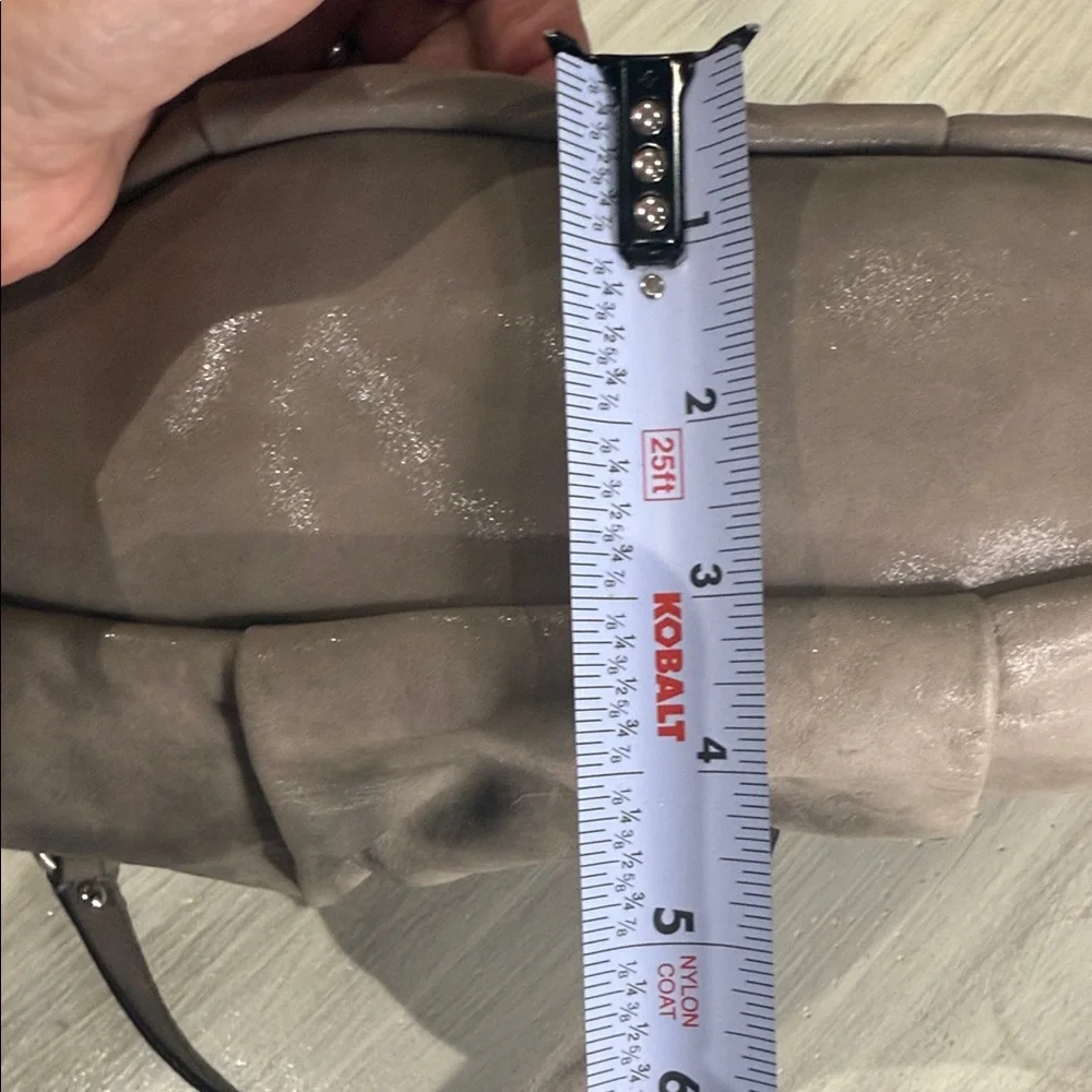 Elegant Shimmery Taupe Coach Madison Sophia Leather Handbag